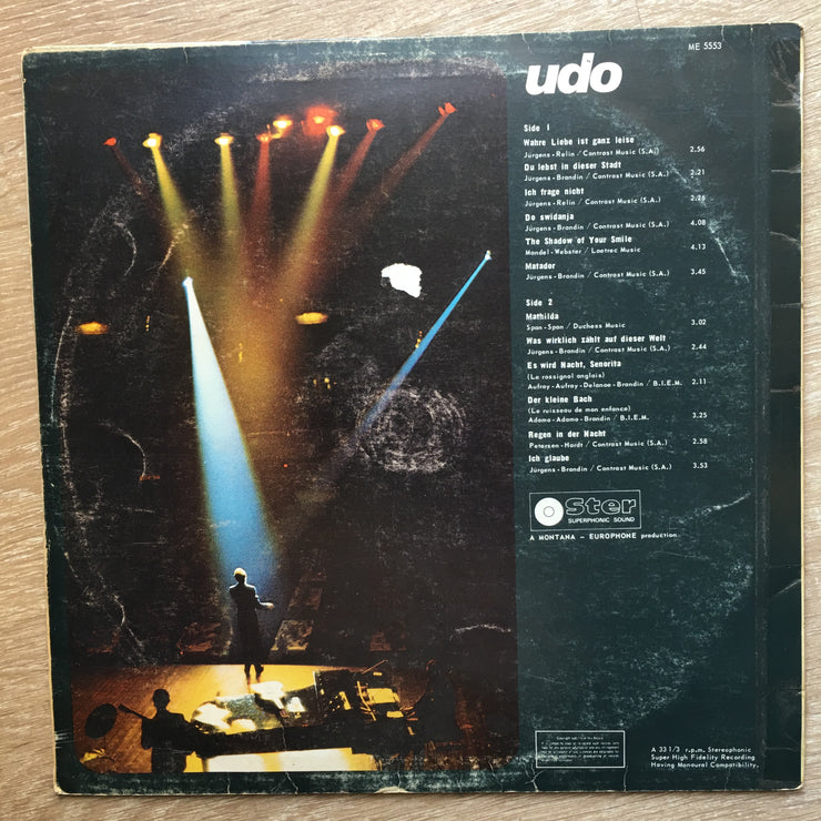 Udo Jürgens ‎– Udo - Vinyl LP Record - Opened  - Very-Good- Quality (VG-) - C-Plan Audio