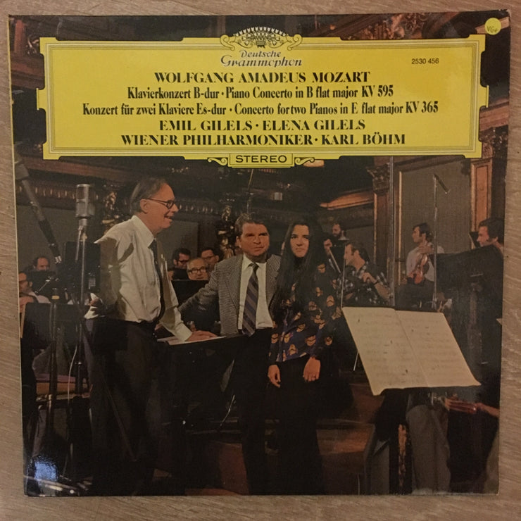 Wolfgang Amadeus Mozart / Emil Gilels, Elena Gilels, Karl Böhm, Wiener Philharmoniker ‎– Klavierkonzert B-dur • Piano Concerto In B Flat  ‎- Vinyl LP Record - Opened  - Very-Good+ Quality (VG+) - C-Plan Audio