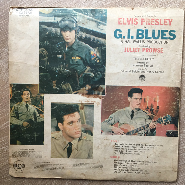 Elvis Presley - GI Blues - Vinyl LP Record - Opened  - Fair Quality (F) - C-Plan Audio