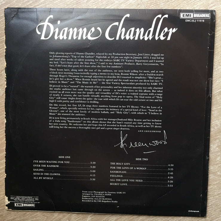 Dianne Chandler -  Vinyl LP Record - Opened  - Good Quality (G) - C-Plan Audio