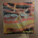 Buddy Rich And Gene Krupa ‎– Burnin' Drums  - Vinyl LP Record - Opened  - Very-Good- Quality (VG-) - C-Plan Audio