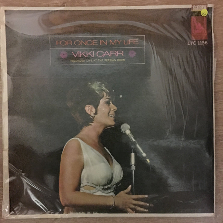 Vikki Carr ‎– For Once In My Life - Recorded Live At The Persian Room - Vinyl LP Record - Opened  - Very-Good+ Quality (VG+) - C-Plan Audio
