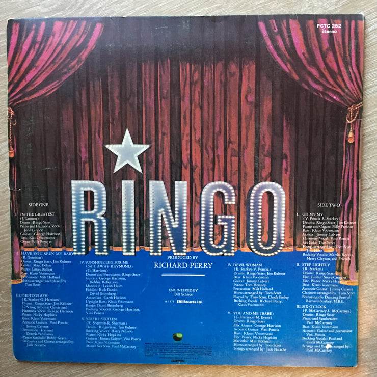 Ringo Starr - Ringo with Booklet - Vinyl LP Record - Opened  - Very-Good Quality (VG) - C-Plan Audio