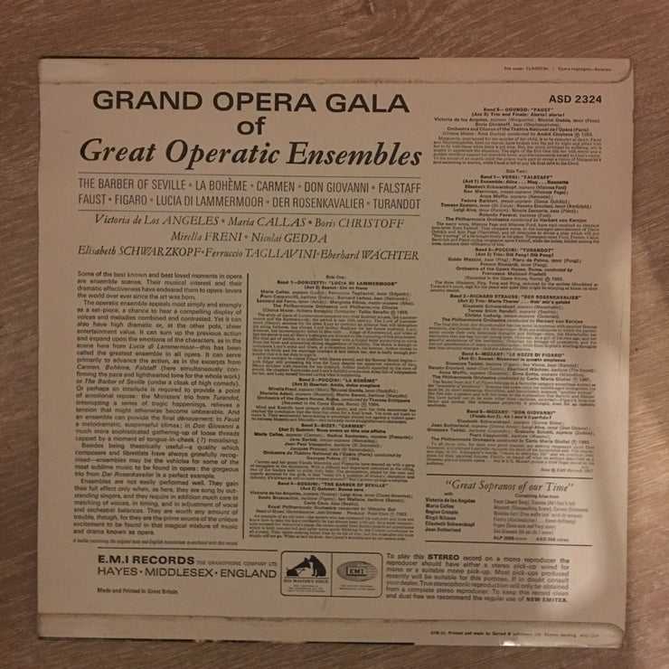 A Grand Opera Gala (Callas, De Los Angeles...)  -  Vinyl LP Record - Opened  - Very-Good+ Quality (VG+) - C-Plan Audio