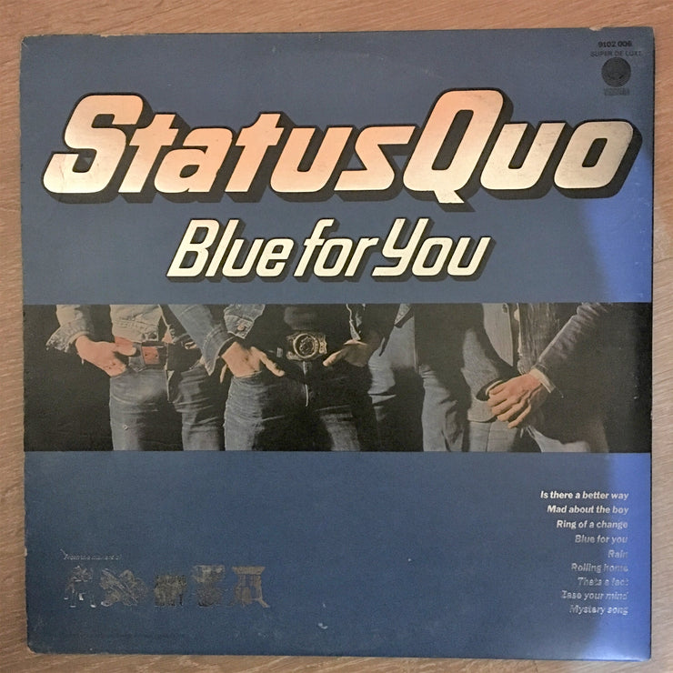 Status Quo ‎– Blue For You -  Vinyl LP Record - Very-Good+ Quality (VG+) - C-Plan Audio