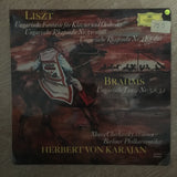 Liszt / Brahms - Herbert Von Karajan, Berlin Philharmonic Orchestra, Shura Cherkassky ‎– Hungarian Fantasy For Piano And Orchestra ‎– Vinyl LP Record - Opened  - Very-Good+ Quality (VG+) - C-Plan Audio