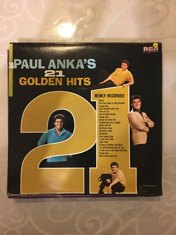 Paul Anka's - 21 Golden Hits -  Vinyl LP Record - Opened  - Very-Good+ Quality (VG+) - C-Plan Audio