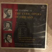 Renata Tebaldi, Giulietta Simionato, Ettore Bastianini, Orchestra Of The Lyric Opera Of Chicago*, Georg Solti ‎– An Evening At The Lyric Opera Of Chicago - Vinyl LP Record - Opened  - Very-Good- Quality (VG-) - C-Plan Audio