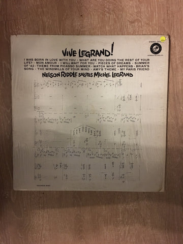 Nelson Riddle ‎– Vive Legrand! - Nelson Riddle Salutes Michel Legrand - Vinyl LP Record - Opened  - Very-Good+ Quality (VG+) - C-Plan Audio
