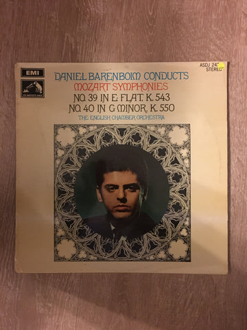 Mozart - Daniel Barenboim ‎– Symphonies No. 39 E-Flat K. 543. No. 40 G-Minor K. 550 - Vinyl LP Record - Opened  - Very-Good+ Quality (VG+) - C-Plan Audio