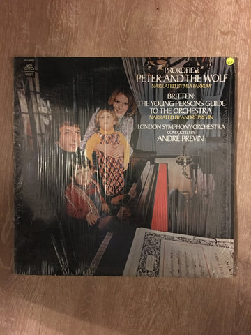 André Previn - London Symphony Orchestra –Mia Farrow (Narrator) - Peter And The Wolf / Young Person's Guide to The Orchestra - Vinyl LP Record - Opened  - Very-Good+ Quality (VG+) - C-Plan Audio