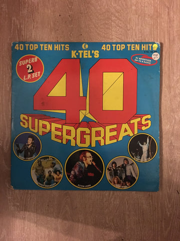 KTel's 40 Supergreats - Double Vinyl LP Record - Opened  - Very-Good- Quality (VG-) - C-Plan Audio