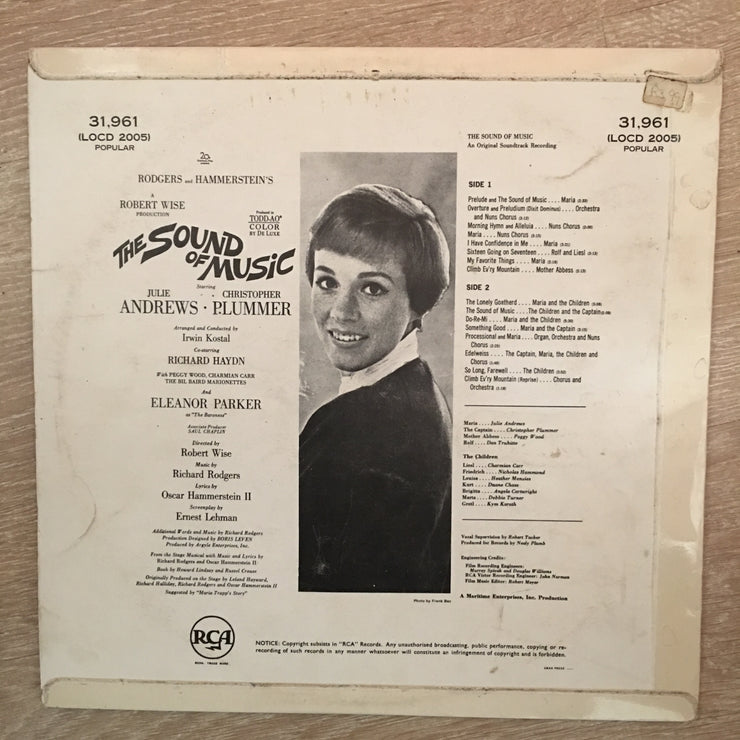 The Sound of Music - Rodgers & Hammerstein ‎– Original Soundtrack - Ju ...