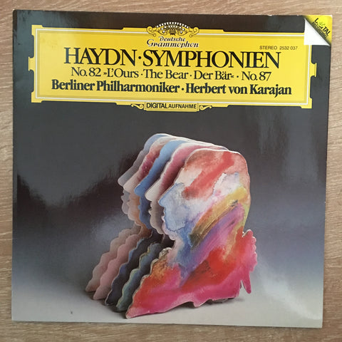 Haydn, Berliner Philharmoniker, Herbert Von Karajan ‎– Symphonien No. 82 »L'Ours • The Bear • Der Bär« • No. 87 -  Vinyl LP Record - Opened  - Very-Good+ Quality (VG+) - C-Plan Audio