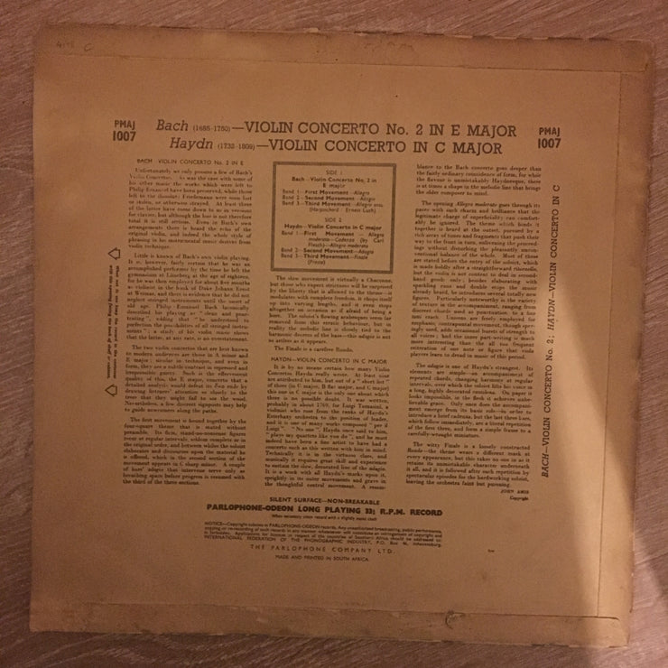 Bach/Haydn - Violin Concerto - Szymon Goldberg - Vinyl LP Record - Opened  - Very-Good- Quality (VG-) - C-Plan Audio