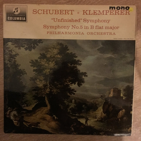 Schubert, Philharmonia Orchestra, Otto Klemperer ‎– Schubert Symphonines Nos. 5 And 8 - Vinyl LP Record - Opened  - Very-Good Quality (VG) - C-Plan Audio