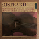 Oistrakh, The Philadelphia Orchestra, Eugene Ormandy - Mendelssohn / Mozart ‎– Violin Concerto / Violin Concerto No. 4 - Vinyl LP Record - Opened  - Very-Good Quality (VG) - C-Plan Audio