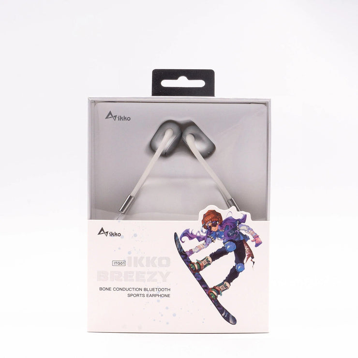 IKKO  Breezy - ITG01 - Bone Conduction Bluetooth (5.3) Sports Earphone/Headphone with Charging Cradle (Grey) (bobb)
