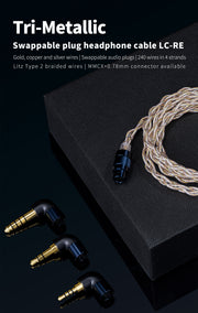 FiiO LC-RE Cable with MMCX Earphone Connectors and Swappable Device Connectors (3.5 single ended), (4.4mm and 2.5mm Balanced) ( Ships Next Day) - C-Plan Audio