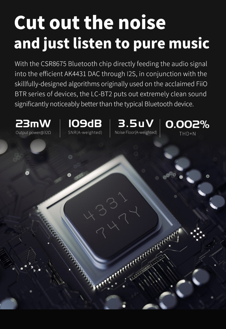 FiiO LC-BT2 - Neckband Sports Bluetooth 5.0 MMCX Cable with APTX/LDAC ( Ships Next Day) - C-Plan Audio