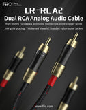 FiiO - LR-RCA2 - New Release - Dual RCA to RCA 24k Gold Plated Cable (50cm) (In Stock)