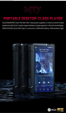 FiiO M17  (Latest Release) - Portable High-Resolution Lossless Digital Music Player DAP (In Stock)