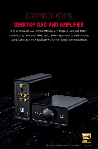 FiiO - K5 Pro ESS (Latest Version) Desktop DAC & Headphone Amplifier (In Stock) (K5Pro) (C-Plan Specials)
