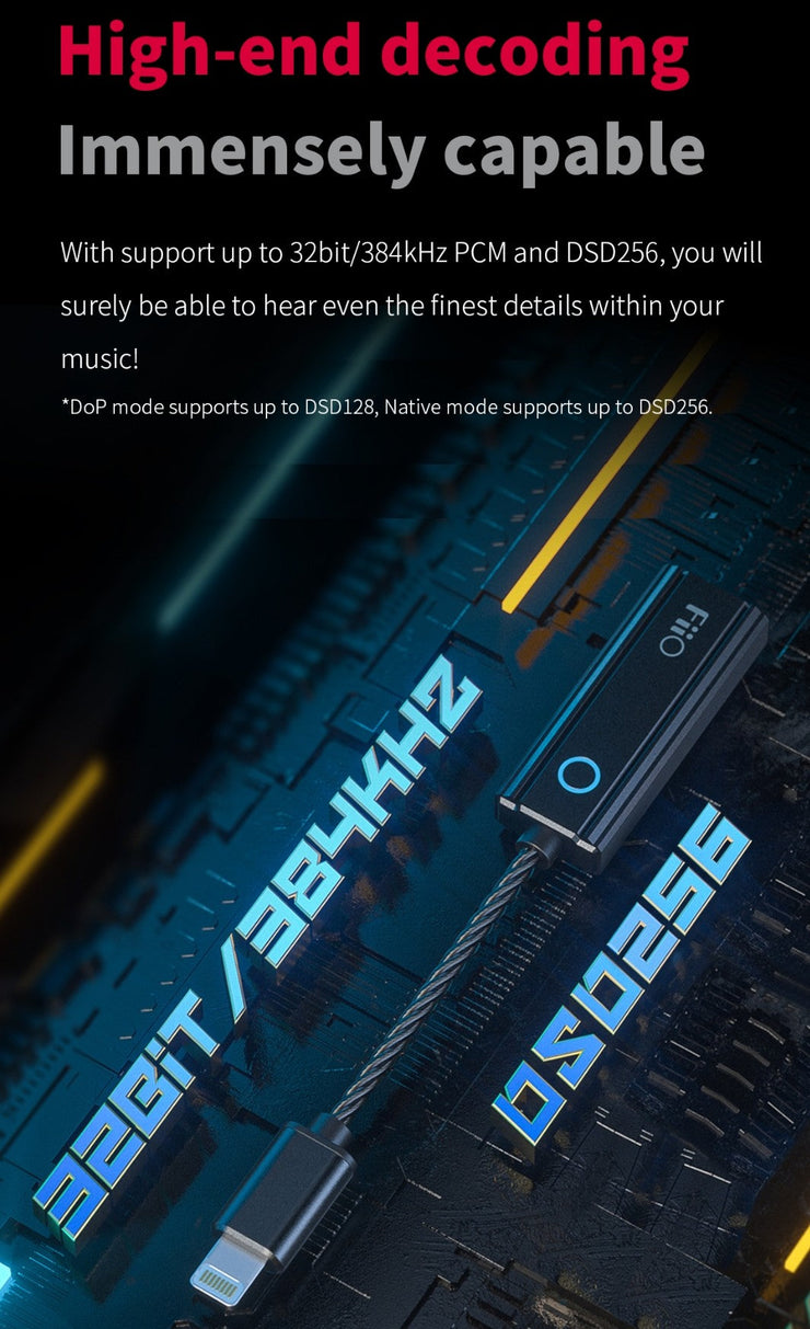 FiiO KA1-LT - MQA DAC & Headphone Amplifier (with standard headphone socket)  (In Stock)- Lightning IOS connection for smartphones & computers (nbb)