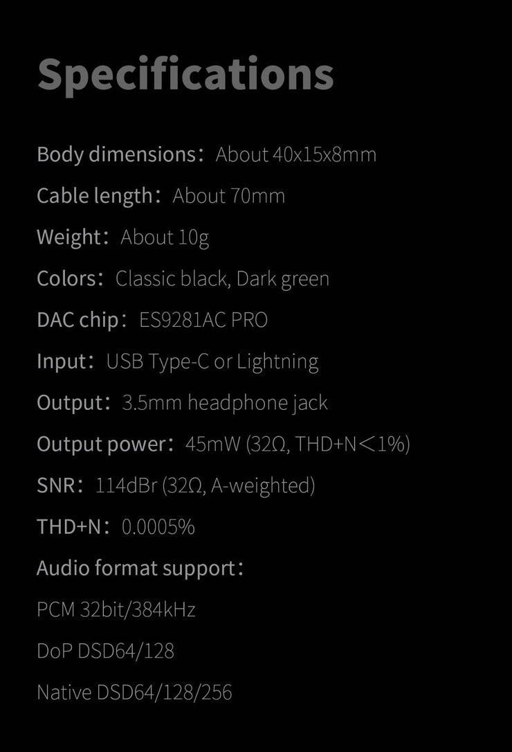 FiiO KA1-LT - MQA DAC & Headphone Amplifier (with standard headphone socket)  (In Stock)- Lightning IOS connection for smartphones & computers (nbb)