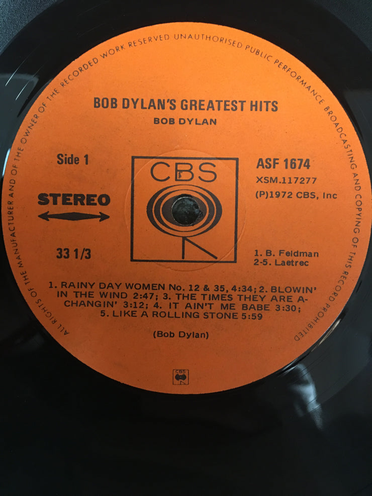 Bob Dylan ‎– Bob Dylan's Greatest Hits - Vinyl LP Record - Opened  - Very-Good+ Quality (VG+) - C-Plan Audio