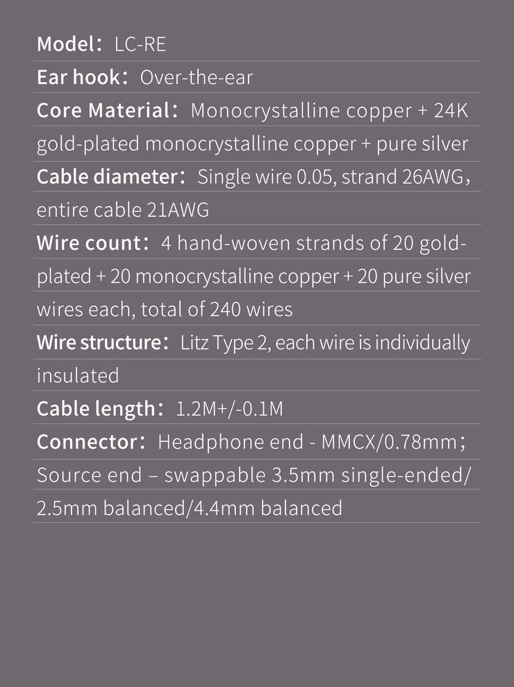 FiiO LC-RE Cable with MMCX Earphone Connectors and Swappable Device Connectors (3.5 single ended), (4.4mm and 2.5mm Balanced) ( Ships Next Day) - C-Plan Audio